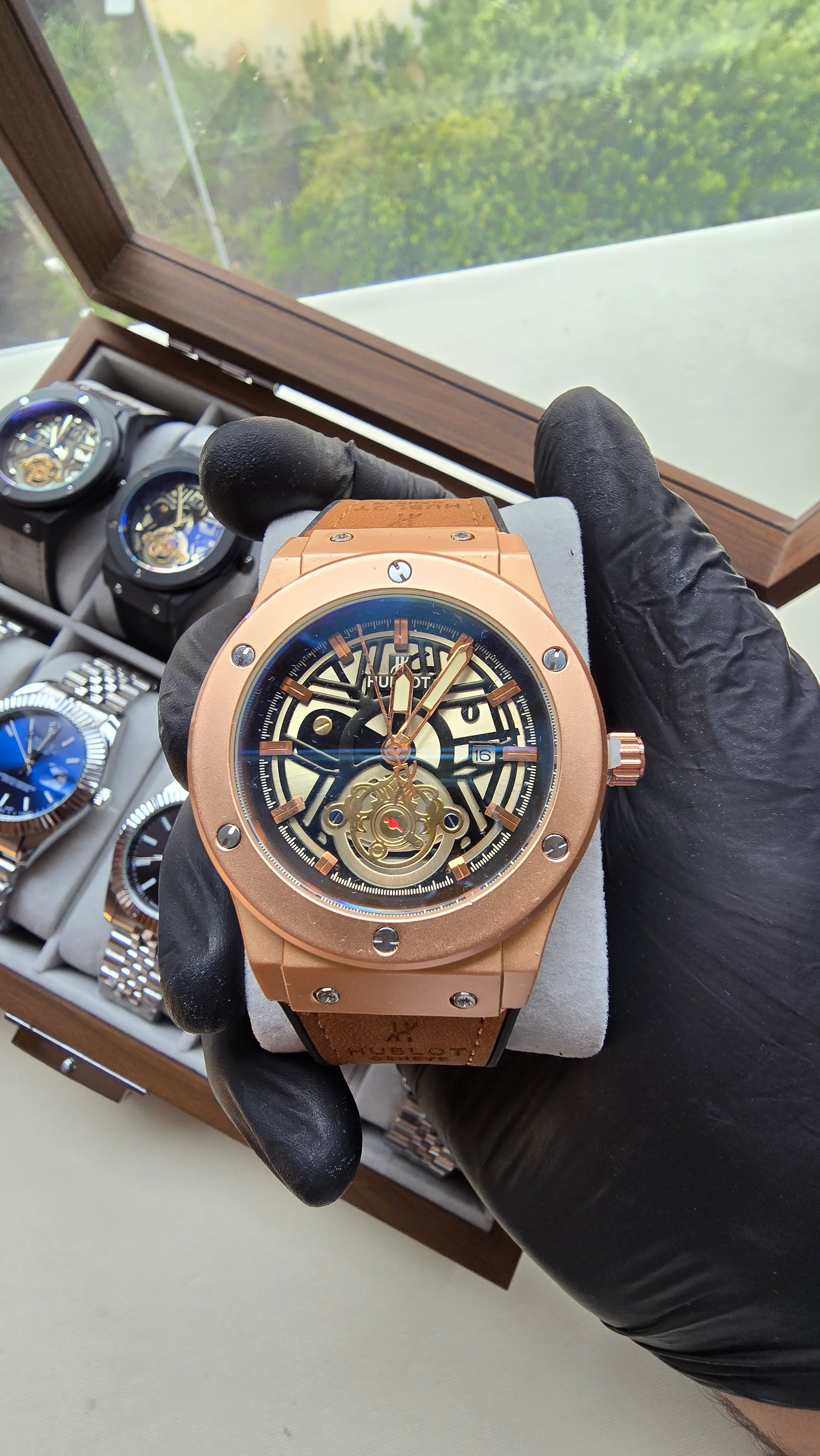 Montre Hublot Skeleton Maron