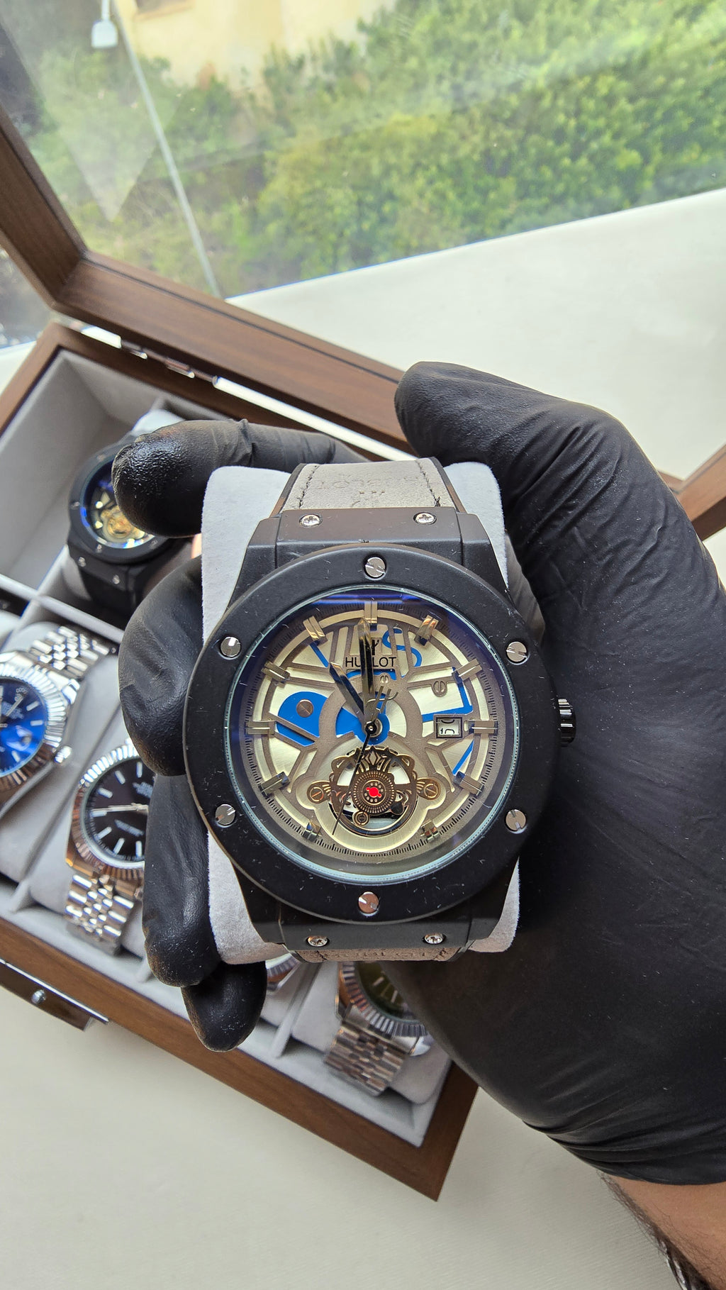 Montre Hublot Skeleton Gris