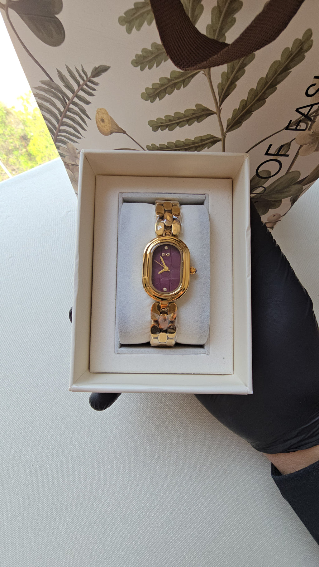 Montre IEKE - Doré Grenat + Boite original