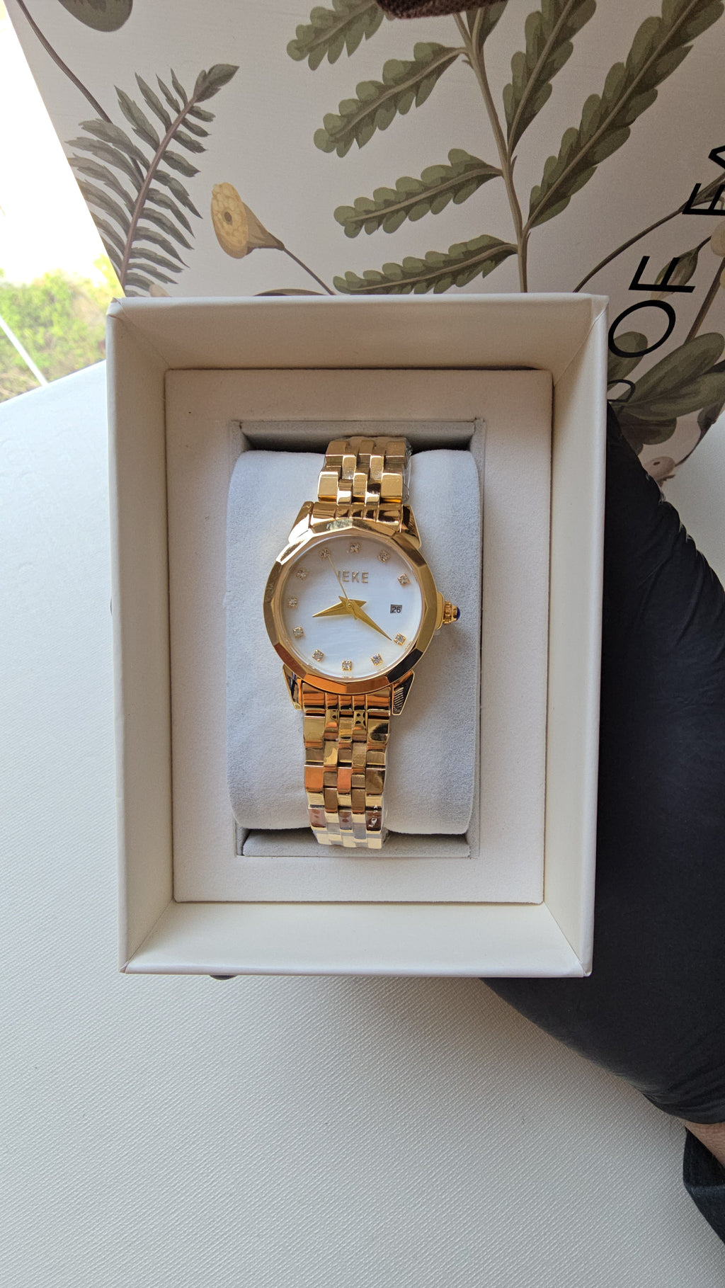 Montre IEKE - Doré Cercle Grande + Boite original