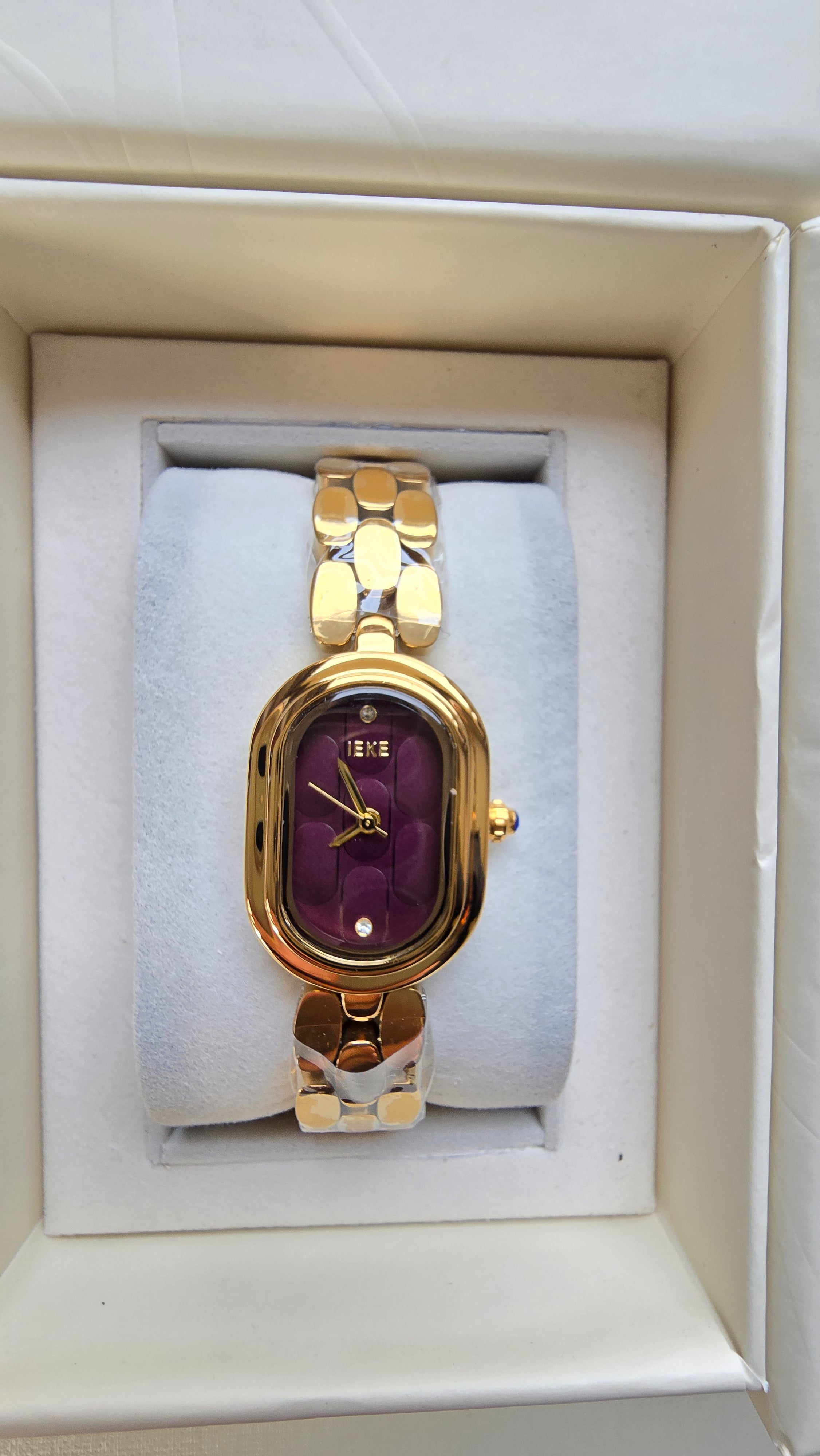 Montre IEKE - Doré Grenat + Boite original