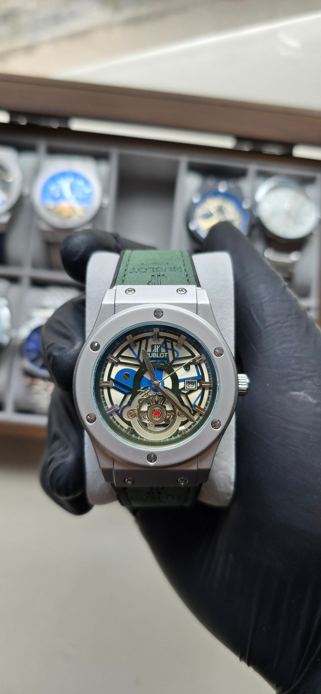 Montre HB Skeleton Vert