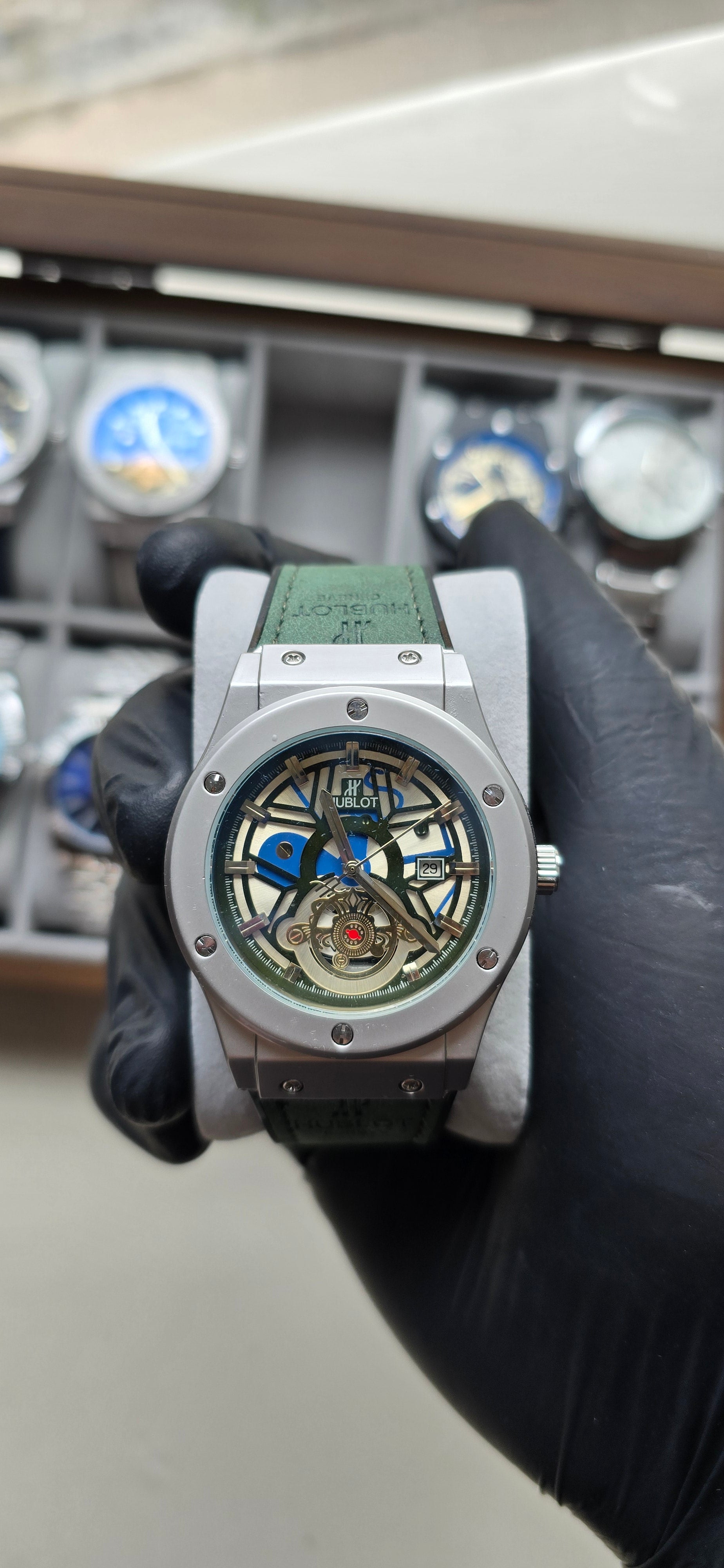 Montre HB Skeleton Vert