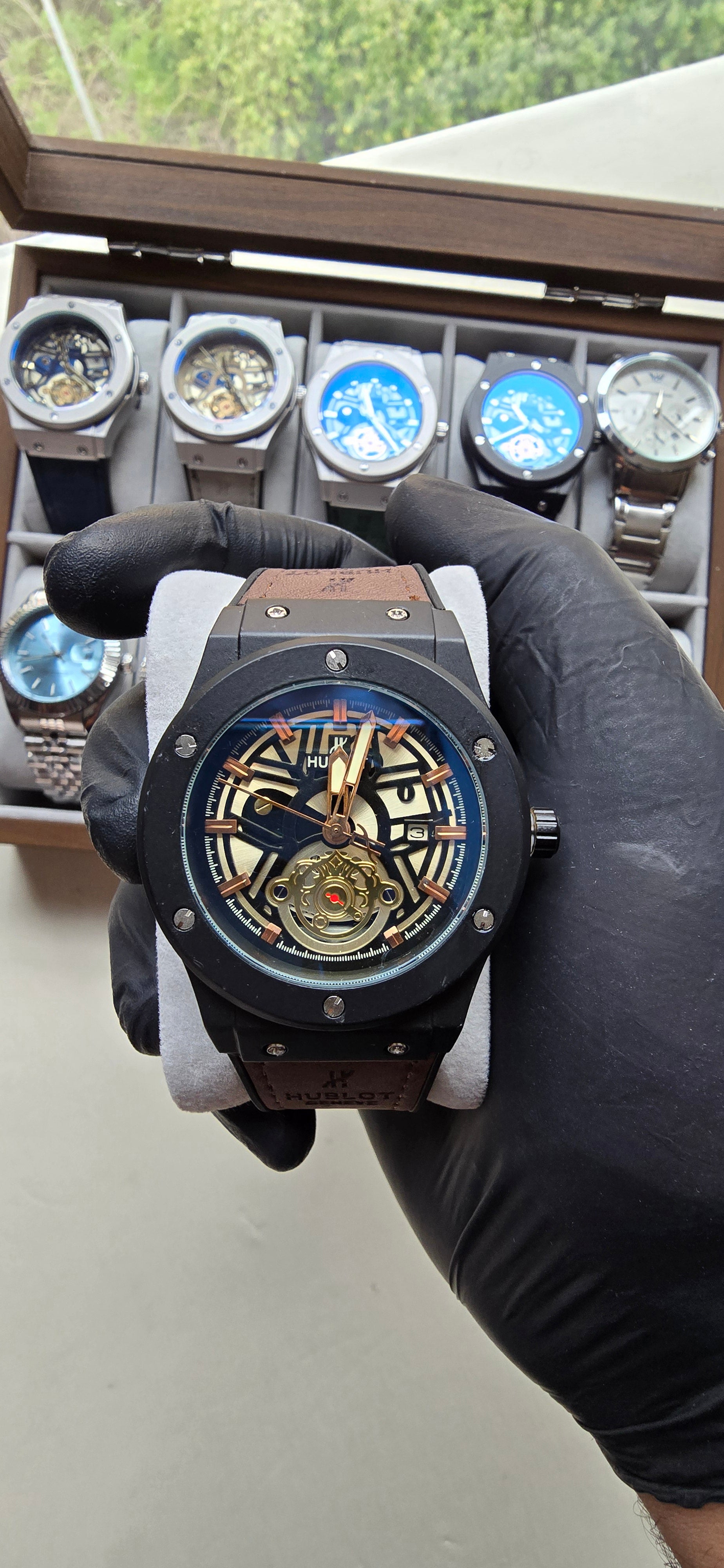Montre HB Skeleton Marron-noir