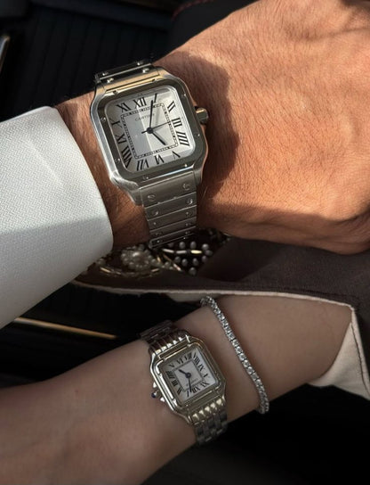 Montre CR – Bracelet Acier Argenté